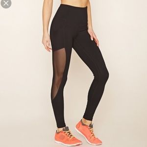Forever21 High Waisted Mesh Pocket Legging